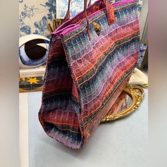 🆕 KURT GEIGER LONDONN 🧿 X MATTHEW WILLIAMSON Large Square Woven Shopper Tote - Picture 4 of 14